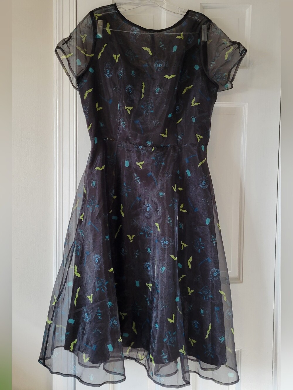 NWT Disney Dress Shop Haunted Mansion Black Sheer Overlay Dress